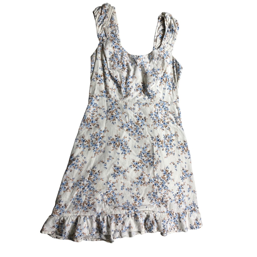 Old Navy Women's Medium Floral Mini Dress Cottagecore Blue White Ruffle Sundress